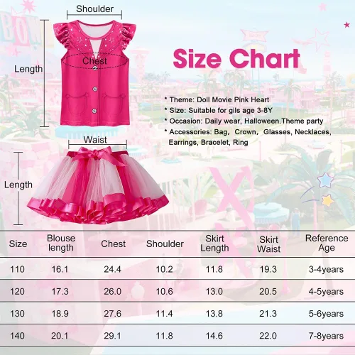 Vista 6 de LZH Disfraz rosa para niñas, conjunto de vestido tutú de arco iris, disfraz de muñeca de cosplay, disfraz de vaquera, disfraz de Halloween