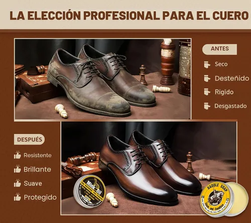 Vista 3 de Kit de cuidado de botas de cuero, aceite de visón y jabón de sillín para Blanco