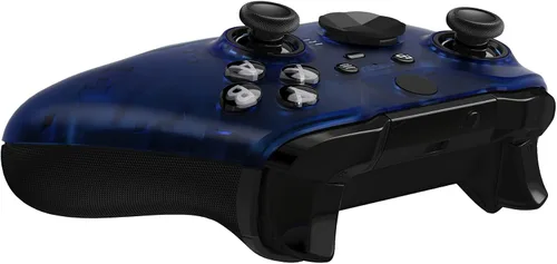 Vista 9 de eXtremeRate Cubierta de repuesto azul transparente para Xbox One Elite Controller Series 2 (modelo 1797), carcasa frontal personalizada y anillos