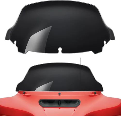 Vista 12 de Amazicha Parabrisas ondulado negro de 4.5 pulgadas compatible con Harley Davidson Touring Electra Glide Street Glide 2014 2015 2016 2017 2018 2019