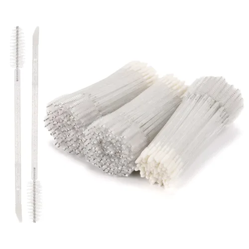 Vista 17 de Tbestmax 100 cepillos desechables para pestañas, varitas de rímel para extensión de pestañas de ojos, cejas y maquillaje, color rosa