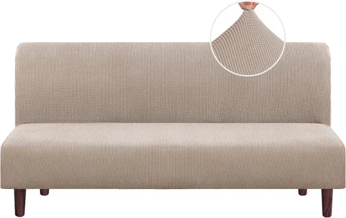 Vista 18 de PrinceDeco Funda elástica sin brazos para futón, funda deslizante para futón, funda para sofá de tamaño completo y cama de sofá de tamaño queen