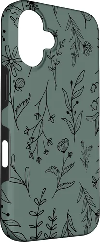 Vista 3 de Midnight Green Wildflower Floral Pattern Case for iPhone 16