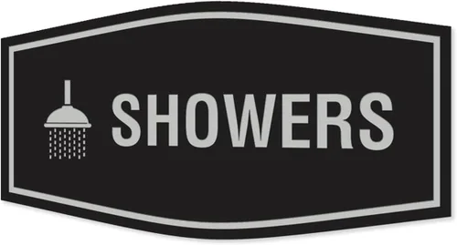 Vista 18 de Fancy Showers - Letrero (negro/plateado), tamaño mediano