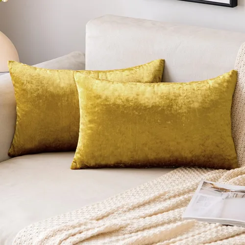 Vista 49 de EMEMA - Paquete de 2 fundas de almohada de terciopelo decorativas, fundas de cojín cuadradas suaves y sólidas para sofá, dormitorio, silla, Verde
