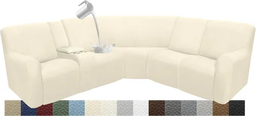Vista 73 de Fundas impermeables de sofá reclinable modular para sofás reclinables, lavable en forma de L, para perros, fundas elásticas para sofá reclinable