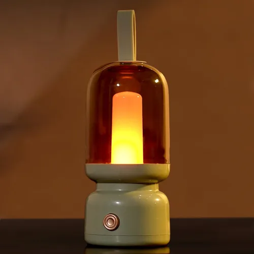 Vista 11 de Lámpara de mesa LED retro portátil, linterna LED vintage con batería inalámbrica, lámpara de escritorio USB, luz nocturna de campamento