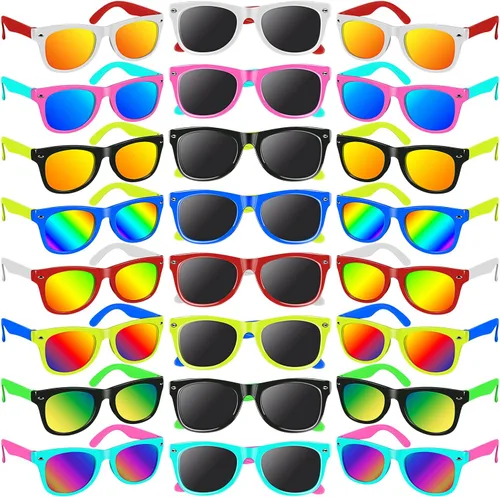 Vista 5 de Gafas de sol para niños a granel, gafas de sol neón con protección UV400 para niños y niñas