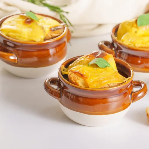 Vista 5 de Vumdua Tazones de Sopa de Cebolla Francesa con Asas, Cuencos de Cerámica para Servir Sopa de 16 Oz Crocks - Cuencos Aptos para Horno para Chile