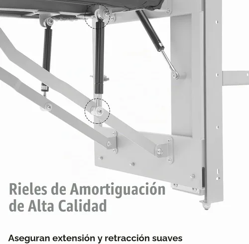 Vista 4 de Tabla de planchar plegable giratoria de 180° para armario, tabla de planchar deslizante, ahorro de espacio, resistente al calor para el hogar y Gris
