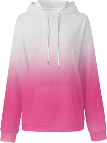 Vista 3 de symoid Sudaderas con capucha para mujer 2023, de manga larga, estilo casual, de gran tamaño, ajuste holgado, con cordón de moda, sin botones