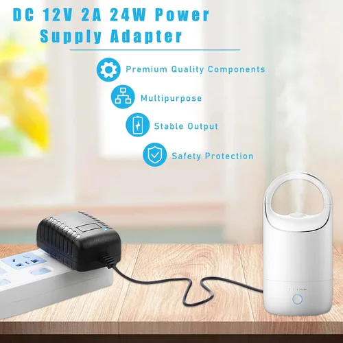 Vista 4 de Ziciner Convertidor de CA a CC, 100-240V a 12V 2A 24W Convertidor AC/DC, toma de encendedor de cigarrillos de automóvil, transformador de adaptador