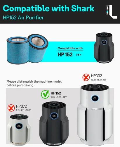 Vista 2 de Leemone HP152 HP153 Filtro de repuesto compatible con purificador de aire Shark HP150, HP151, HP152, HP153, HP155, UA155, HP152C, HE15FKPET