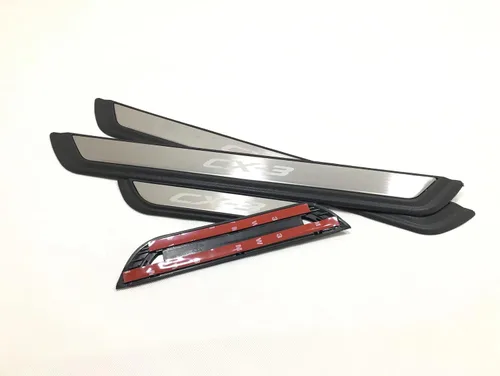 Vista 3 de Protector de rasguños para umbral de puerta de automóvil, para Mazda CX3 cx-3 2015-2020, piezas de accesorios, cubierta de placa de protección