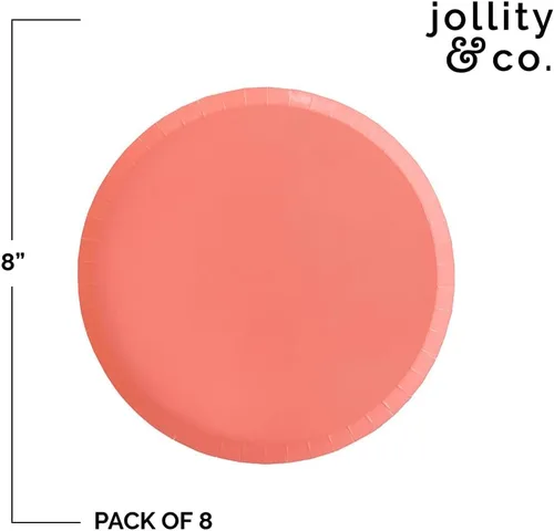 Vista 2 de Jollity & Co Platos de Postre Shade - Paquete de Papel Negro Ónix de 8 para Pastel - Platos Desechables de Fiesta para Baby Showers, Aniversarios