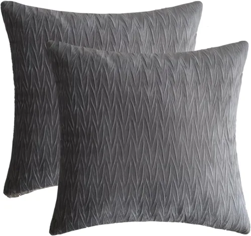 Vista 8 de King Protea Fundas de almohada de terciopelo arrugado con textura negra en relieve, súper suaves, decorativas, para cama, sofá, funda de almohada