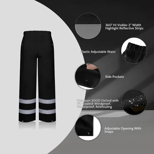 Vista 15 de TCCFCCT Chaqueta de lluvia de alta visibilidad para hombre, impermeable, abrigo de lluvia de alta visibilidad para hombres y mujeres con capucha