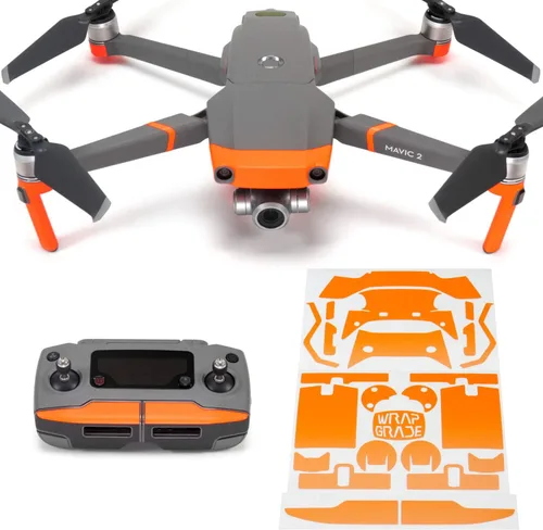 Vista 8 de Wrapgrade Poly Skin Compatible with DJI Mavic 2 Accent Color (Airforce Silver)