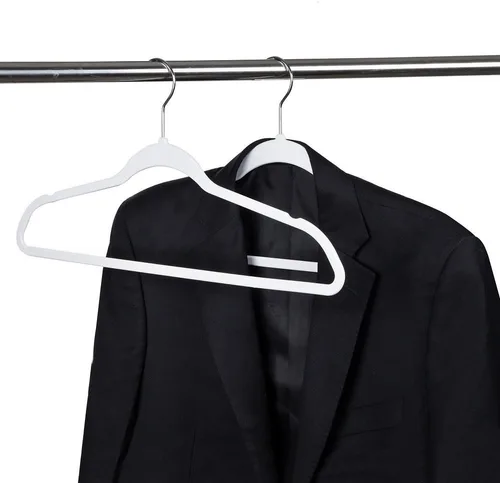 Vista 7 de Quality Hangers Paquete de 50 perchas de plástico no aterciopeladas para ropa, juego de perchas resistentes, armario que ahorra espacio con gancho