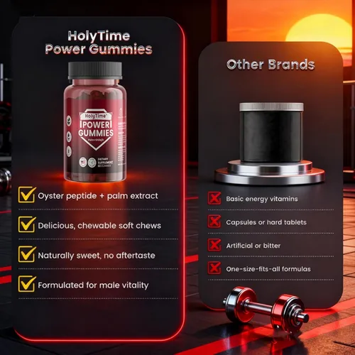Vista 7 de HolyTime Power Gummies – Shilajit del Himalaya, péptido de ostras y palma enana americana – 60 masticables suaves veganos Vitalidad diaria