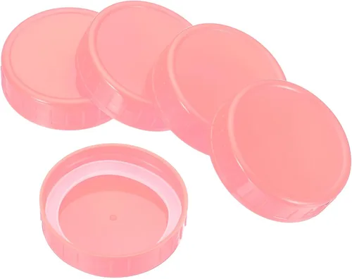Vista 6 de PATIKIL Tapas de plástico de boca regular para tarros de 2.77 pulgadas, 1 juego/8 tapas para tarros de conservas con anillo de sellado de silicona