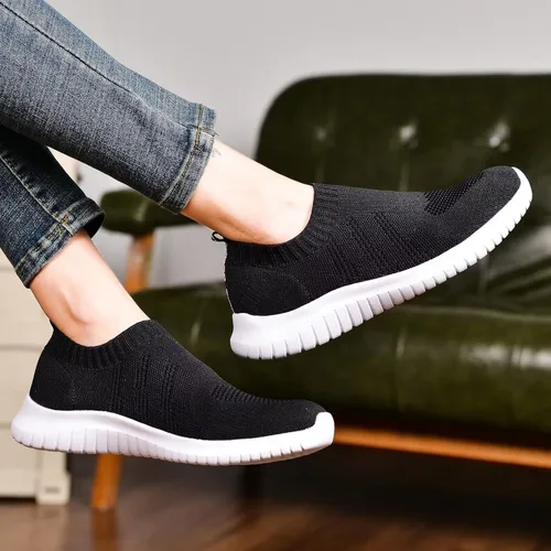 Vista 5 de Konhill - Zapato deportivo para caminar, ligero, deportivo, informal, para gimnasio, sin cordones, para mujer