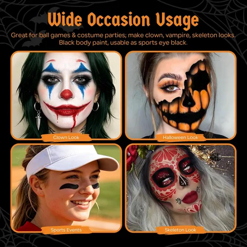 Vista 3 de KYDA White Face Body Paint Stick, White Matte Lipstick Eyeblack 01 WHITE