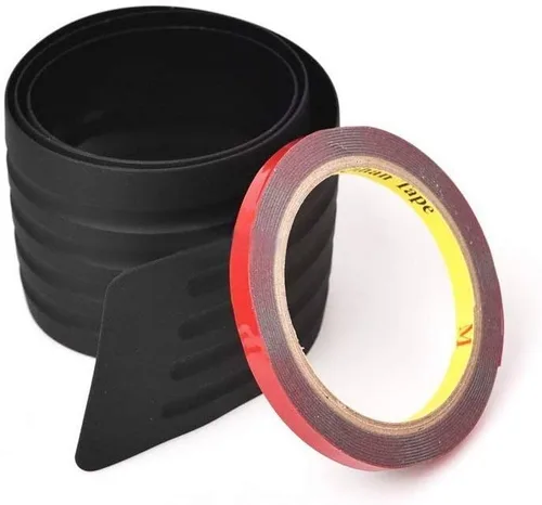 Vista 7 de iJDMTOY Protector de goma negra de silicona para el borde trasero del maletero con cinta de doble cara compatible con auto, camión, SUV, etc