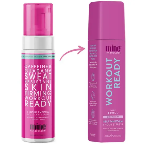 Vista 8 de Minetan Workout Ready Self Tan Foam Colección de tratamientos de bronceado - Acabado de piel súper oscuro, a prueba de sudor, libre