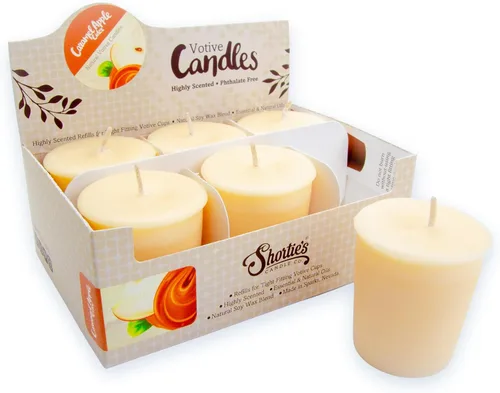 Vista 13 de Apple Harvest - Velas votivas de soja, perfumadas con aceites de fragancia naturales, 6 repuestos de velas votivas naturales beige, colección