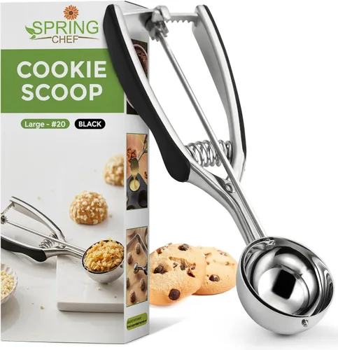 Vista 11 de Spring Chef Cuchara Extra Pequeña para Galletas, Boleador de Melón de Acero Inoxidable, Cuchara para Hornear, Gatillo con Resorte para Masa