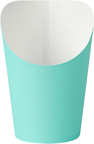 Vista 19 de Restaurantware Bio Tek - Recipientes de papas fritas de 12 onzas, 100 tazas desechables de charcutería, diseño inclinado, redondo, a rayas, de Azul