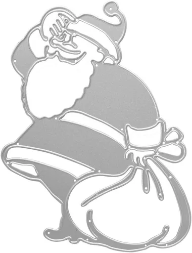 Vista 6 de Troqueles de metal para Papá Noel, Navidad, Papá Noel, lleva una bolsa, Papá Noel trae regalos troquelados troquelados, plantillas en relieve, molde