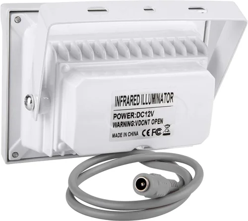 Vista 4 de Iluminador infrarrojo 12pcs matriz IR LED IR iluminador visión nocturna gran angular largo alcance al aire libre impermeable para cámara de Blanco