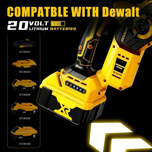 Vista 2 de Motosierra inalámbrica de 8 pulgadas para batería Dewalt de 20 V MAX, motosierra eléctrica de poda sin escobillas con batería de 4.0 Ah, motosierra