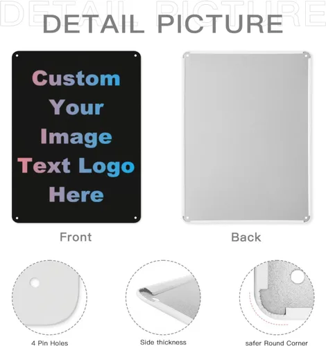 Vista 6 de Letreros de metal personalizados: letreros de estaño personalizados para exteriores, interiores, oficina, negocios, baño, bar, decoración de cueva
