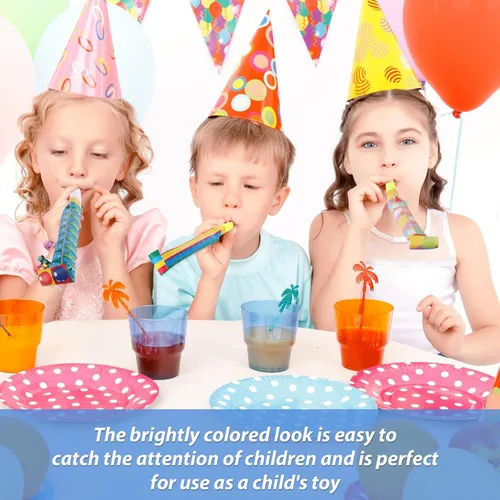 Vista 4 de 20 sopladores de fiesta, fabricantes de ruido para fiestas, divertidos sopladores de fiesta, coloridos cuernos de cumpleaños, silbatos para Año