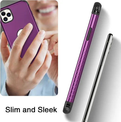 Vista 8 de BENTOBEN Fundas para iPhone 11 Pro Max, 2 en 1, ajuste delgado, resistente, híbrido, a prueba de golpes, de poliuretano termoplástico suave