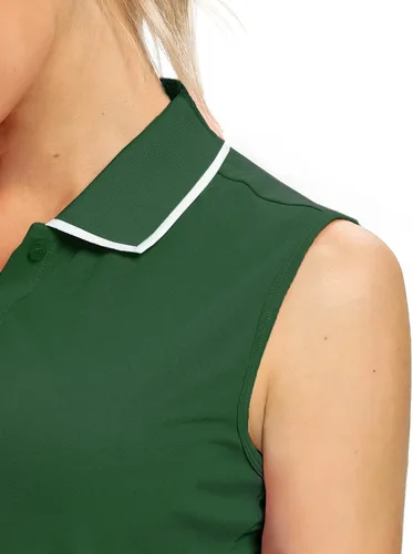 Vista 3 de Camisetas tipo polo para mujer, sin mangas, para golf, tenis, UPF 50+, ligeras