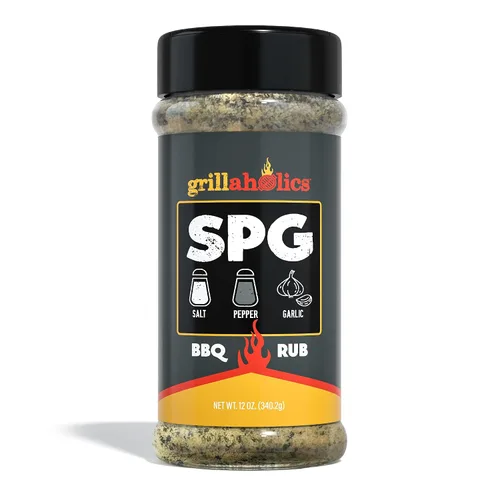 Vista 3 de Grillaholics Paquete de condimentos SPG: incluye nuestro condimento estándar de sal y pimienta y ajo y SPG + mantequilla frotada