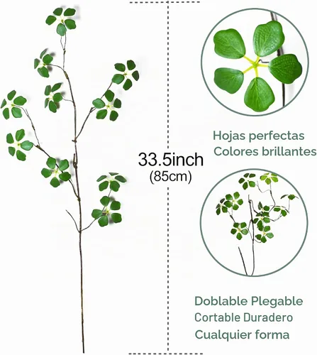 Vista 2 de 2 tallos de eucalipto sintético con hojas, tallos de vegetación falsos de 33.5 pulgadas, tallos de plantas artificiales para decoración de jarrones