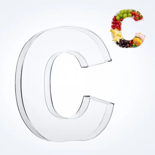 Vista 9 de Bandeja de 11" de Acrílico con Letras y Números – Bandeja Reutilizable y Rellenable para Aperitivos de Charcutería, Caja de Servir Postres