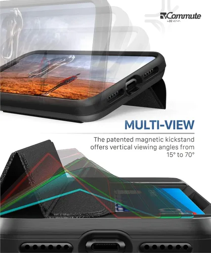 Vista 4 de VENA vCommute - Funda tipo cartera compatible con Apple iPhone 11 (6.1 pulgadas 2019), (protección contra caídas de grado militar) con tapa y ranura