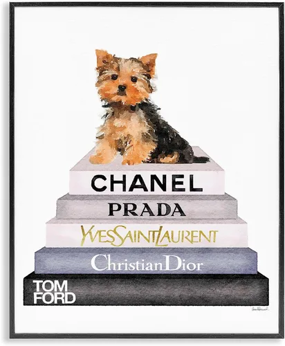 Vista 30 de Stupell Industries Fancy Boston Terrier - Estantería para perros, diseño de Amanda Greenwood