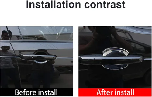 Vista 2 de YIWANG ABS cromo manija de puerta insertos taza ajuste 4 unids ajuste para Land Rover Discovery 5 2017 2018 2019 Auto Accesorios (polaco)