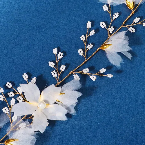 Vista 5 de Tocado de elfo de novia de flores, accesorios para el cabello, diadema de hadas, joyería para mujer