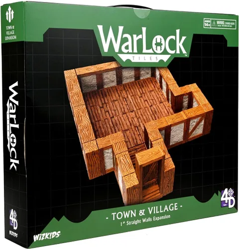 Vista 2 de WizKids Warlock Tiles: Expansión – Paredes rectas Ciudad y Pueblo de 1 pulgada