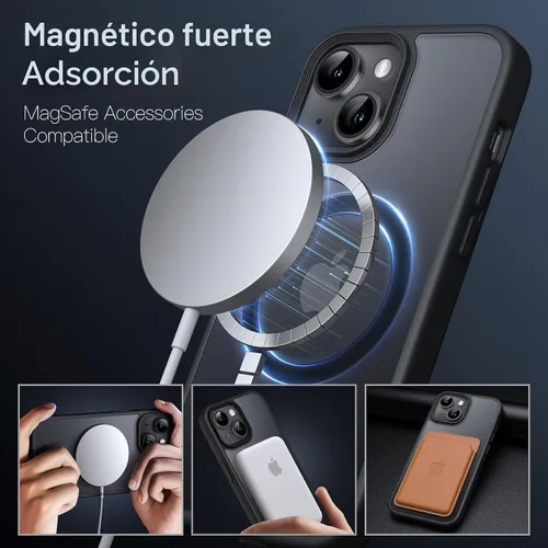 Vista 3 de JETech Funda magnética mate para iPhone 13, color negro