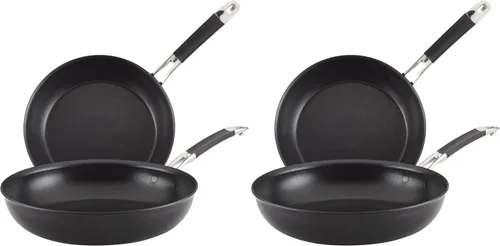 Vista 12 de Anolon Smart Stack - Juego de sartén antiadherente anodizada dura / Juego de sartenes - 8.5 pulgadas y 10 pulgadas, negro
