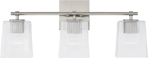 Vista 4 de Capital Lighting 141731BN-508 Lexi - Soporte de pared para tocador de baño, 3 luces, 300 vatios totales, 9 pulgadas de alto x 23 pulgadas de ancho